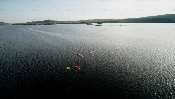 Summer kayaking in Luleå: A drone's eye view of a paddle