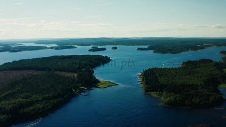Summer in Luleå Archipelago: Drone View of Islands, Water, and Forest