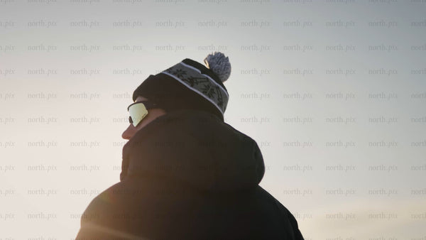 Winter sunrise over snowy landscape in Luleå