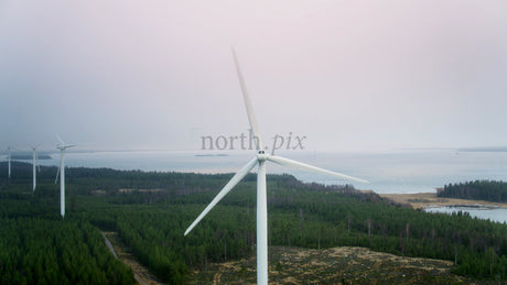 Wind Turbines on Haraholmen Island: Renewable Energy in the Nordic Archipelago