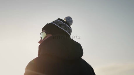 Winter Sunrise Over Snowy Landscape in Luleå, Sweden