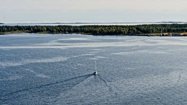 Sailboat in summer day at junkön archipelago, Luleå̊