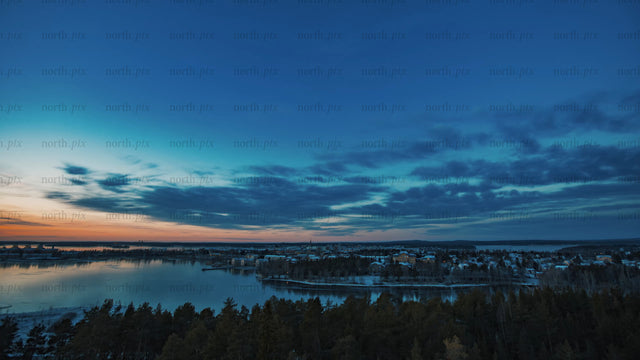 Day to night timelapse over Luleå