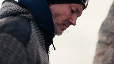 Man in Winter Clothing, Luleå Archipelago, Sweden - Contemplative Moment Outdoors