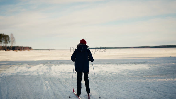 Winter Cross-Country Skiing in Luleå Archipelago, Sweden