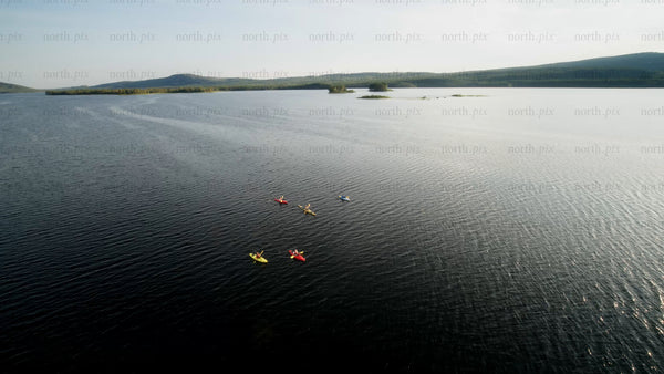 Summer kayaking in Luleå: A drone's eye view of a paddle