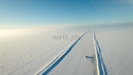 Driving on a Frozen Ice Road in the Lulea Archipelago, Sweden