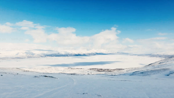 Snowy mountain landscape in Riksgränsen - winter wonderland