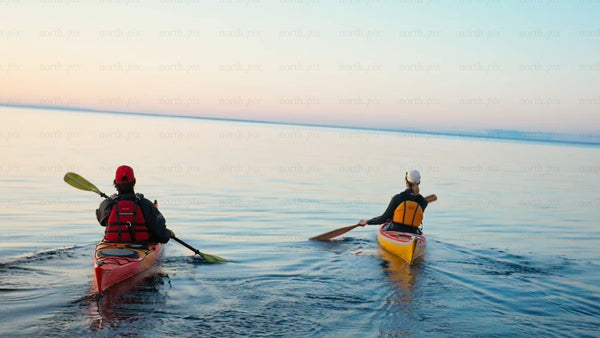Kayaking at Sunrise in the Luleå Archipelago, Sweden