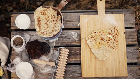 Freshly Baked Flatbread with Butter: Outdoor Cooking in Luleå, Sweden